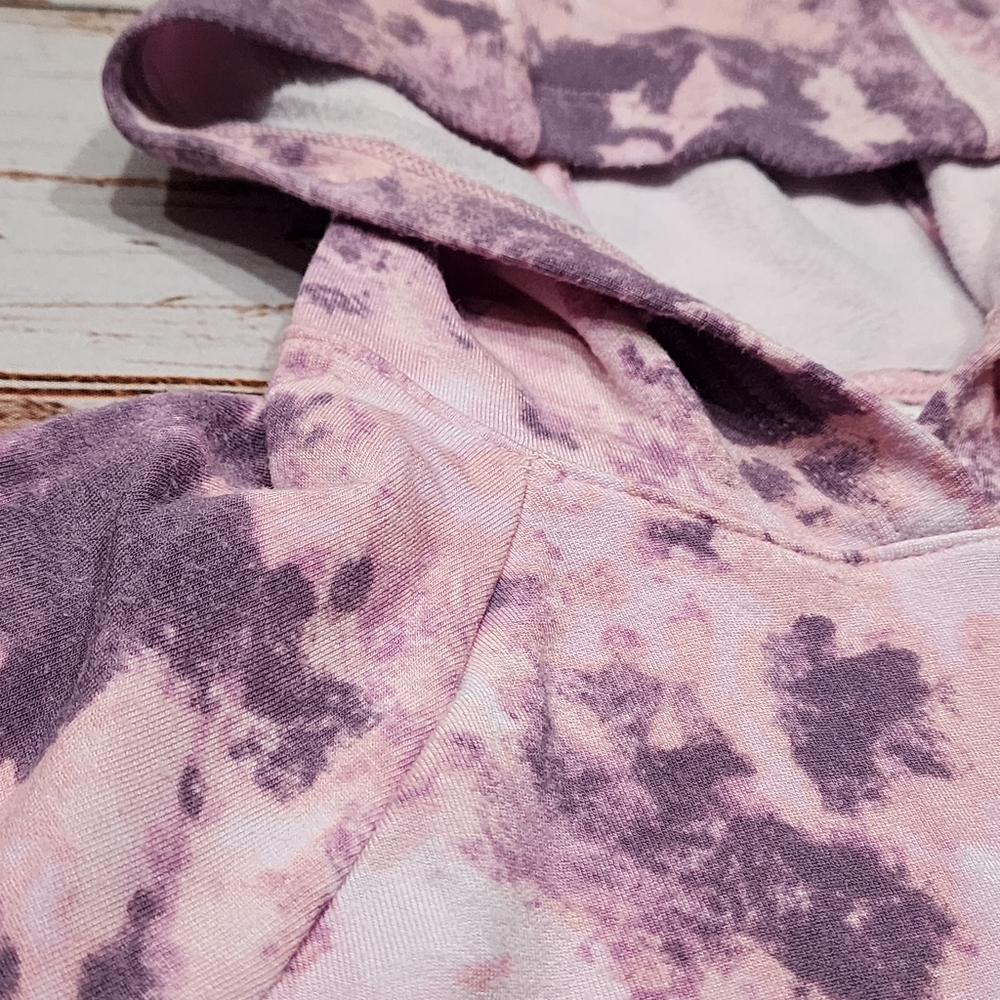 🌺3/$20 Athleta Hoodie PinkbTie Dye Thumbholes Soft Stretch M 8-10 - Picture 9 of 9